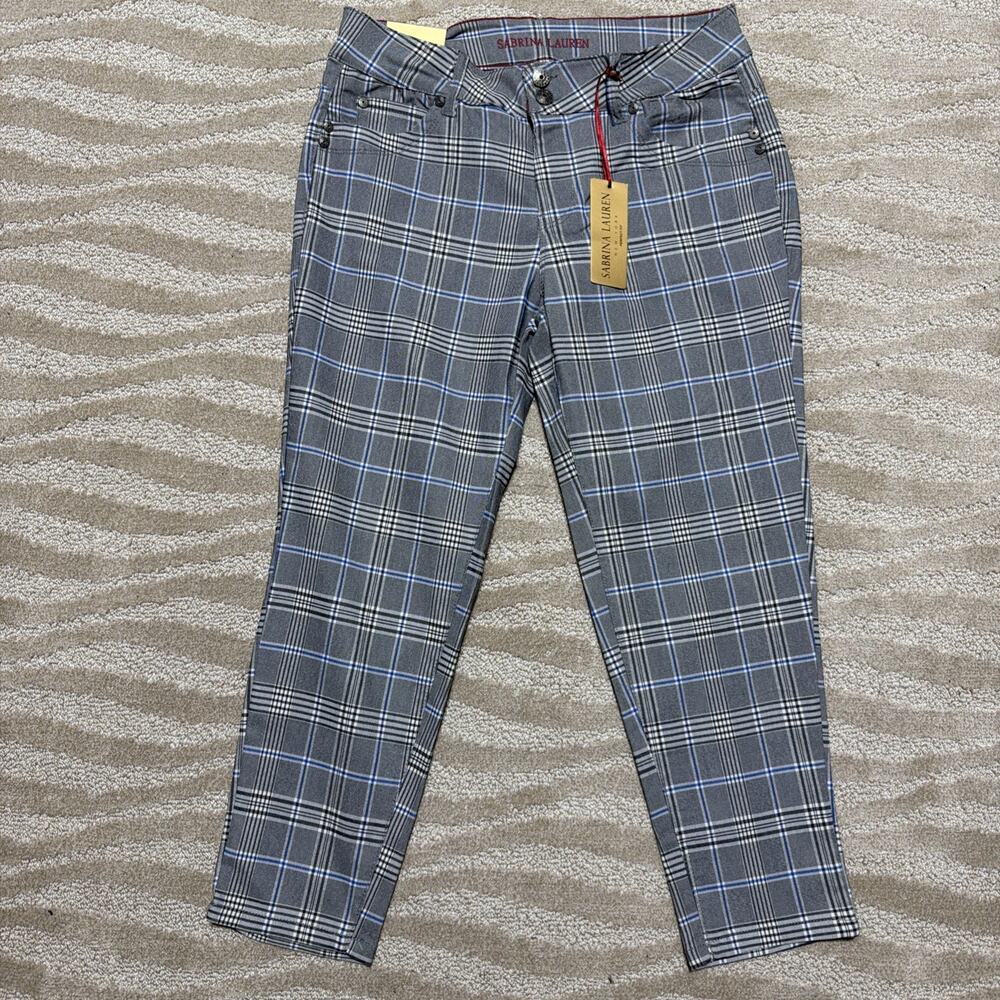 Womens Pants Size 12 Plaid Perfect Fit Ultra Soft Cropped Dress Sabrina Lauren